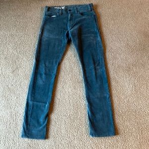 Hurley 84 Slim Stretch Blue Corduroy Jeans 29